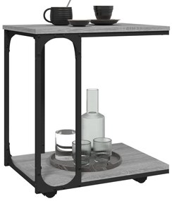 vidaXL Βοηθητικό Τραπέζι με Ρόδες Γκρι Sonoma 50x35x55,5 εκ Επεξ. Ξύλο