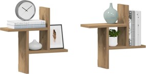 vidaXL Ραφιέρες Τοίχου 2 τεμ. Αρτισιανή Δρυς 38x12x38 εκ. Επεξ. Ξύλο