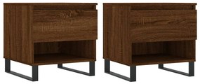 vidaXL Τραπεζάκια Σαλονιού 2 τεμ. Καφέ Δρυς 50x46x50 εκ. Επεξ. Ξύλο