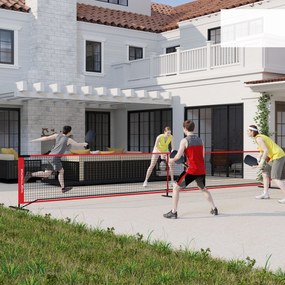 Σετ Pickleball με δίχτυ, βάση, μπάλες, ατσάλι, πλαστικό, κόκκινο