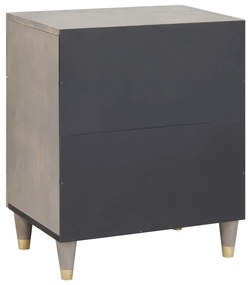 vidaXL Κομοδίνο με συρτάρι Γκρι 50 x 33 x 60 εκ Μασίφ ξύλο μάνγκο