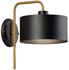 Φωτιστικό Τοίχου-Απλίκα Seventy’s 4284200 Φ20,5x28,5cm 1xE27 40W Black-Gold Viokef