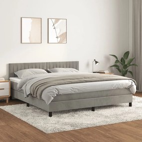 ΚΡΕΒΑΤΙ BOXSPRING ΜΕ ΣΤΡΩΜΑ ΑΝΟΙΧΤΟ ΓΚΡΙ 180X200 ΕΚ. ΒΕΛΟΥΔΙΝΟ 3141437