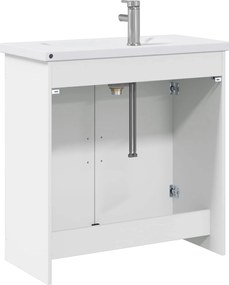 vidaXL Σετ Επίπλων Μπάνιου Λευκό 81 x 40 x 84,5 εκ Επεξεργασμένο Ξύλο