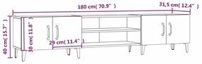 Έπιπλο Τηλεόρασης Γκρι Sonoma 180x31,5x40 εκ. από Επεξεργ. Ξύλο - Γκρι