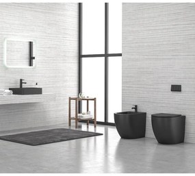 KARAG MILOS LT2141D-RMB Λεκάνη δαπέδου rimless με κάλυμμα μαύρο ματ