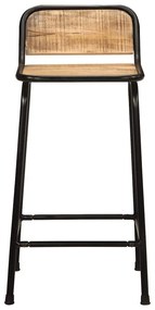 Bar Stools 2 τεμάχια 46x35,5x80 cm Στερεό ξύλο Rough Mango - Καφέ