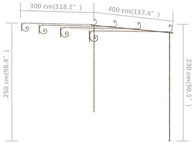 ΠΕΡΓΚΟΛΑ ΤΟΙΧΟΥ ΑΝΤΙΚΕ ΚΑΦΕ 4 X 3 X 2,5 Μ. ΣΙΔΕΡΕΝΙΑ 313998