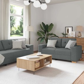 vidaXL Καναπές 3 pcs Σκούρο Γκρι 221 x 80 x 80 εκ