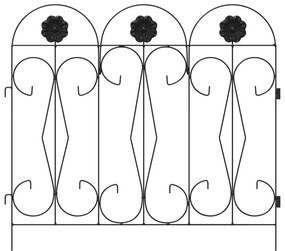 vidaXL Φράχτης Κήπου Καφασωτά Μαύρο 305,5 x 55,5 x 0,3 εκ