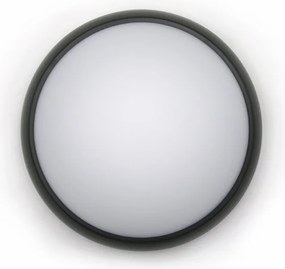 Πλαφονιέρα Led στρόγγυλη πλαστική γραφίτης 9W θερμό λευκό φως 4000k στεγανό IP65 εξωτερικού χώρου