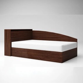 Κρεβάτι Ημίδιπλο Azur 124x75x221cm με αποθηκευτικό χώρο και στρώμα 120x190x22cm Wenge Amber - GRA425
