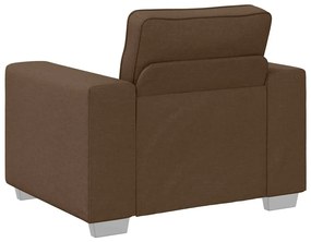 vidaXL Καναπές 3 pcs Καφέ Ύφασμα μείγματος λινών