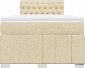 vidaXL Κρεβάτι Boxspring με Στρώμα Κρεμ 120x200 εκ. Υφασμάτινο