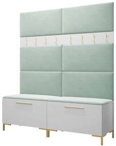 Σετ διαδρόμου Hartford F101, 196x168x46cm, 32 kg, Άσπρο, Ταπισερί, Πλαστικοποιημένη μοριοσανίδα, Εντοιχισμένη, Τοίχου | Epipla1.gr