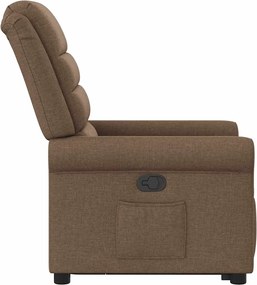 vidaXL Πολυθρόνα Ανακλινόμενη με Ανύψωση Καφέ Υφασμάτινη