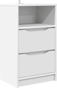 vidaXL Κομοδίνο με συρτάρι Λευκό 40 x 30 x 467 εκ Επεξεργασμένο ξύλο