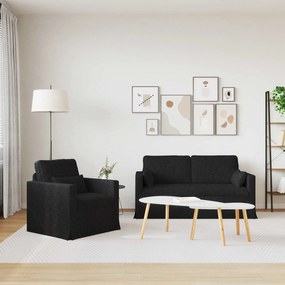 vidaXL Σετ Καναπέ 2 pcs Μαύρο 158 x 78 x 80 εκ ύφασμα