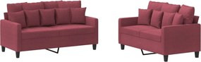 vidaXL Πολυθρόνες Σετ 2 Τεμαχίων Μπορντό από Ύφασμα με Μαξιλάρια