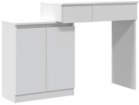 vidaXL Μπουντουάρ με LED Λευκό 115x37x110,5 εκ.