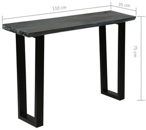 vidaXL Τραπέζι Κονσόλα Γκρι 110 x 35 x 75 εκ. από Μασίφ Ξύλο Mindi