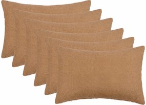 vidaXL Κάλυμμα Μαξιλαριού 6 pcs HEERLEN Μπεζ 30 x 50 cm Μπουκλέ
