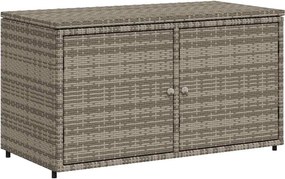 vidaXL Ντουλάπι Αποθήκευσης Κήπου Γκρι 110x55,5x60,5 εκ. Συνθ. Ρατάν
