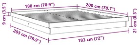 ΠΛΑΙΣΙΟ ΚΡΕΒΑΤΙΟΥ ΧΩΡΙΣ ΣΤΡΩΜΑ 180X200 CM ΜΑΣΙΦ ΞΥΛΟ ΔΡΥΣ 3315730