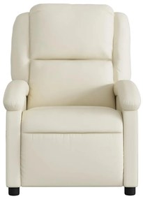 vidaXL Πολυθρόνα Ανακλινόμενη Κρεμ από Συνθετικό Δέρμα
