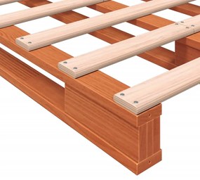 vidaXL Κρεβάτι από Παλέτες Καφέ Κεριού 140x200 εκ. Μασίφ Ξύλο Πεύκου