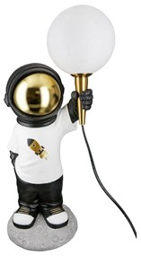 Τραπέζι Λάμπα (Led) Astronaut "Apollo" Πολυρεζίνη Λευκό PU 15.5x21.5x46.5cm