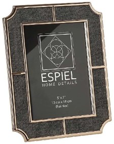 Κορνίζα FAM742 13x18cm Grey Espiel Μέταλλο,Ύφασμα