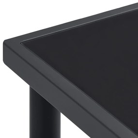 vidaXL Σετ Τραπεζαρίας Κήπου 7 Τεμαχίων Μαύρο από Ατσάλι &amp; Textilene