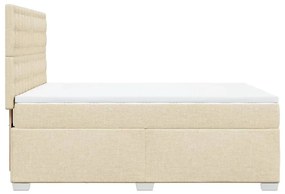 Κρεβάτι Boxspring με Στρώμα Κρεμ 160x200 εκ. Υφασμάτινο - Κρεμ