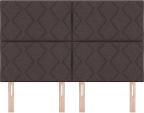 vidaXL LED κεφαλάρι Καφέ 160 cm ύφασμα