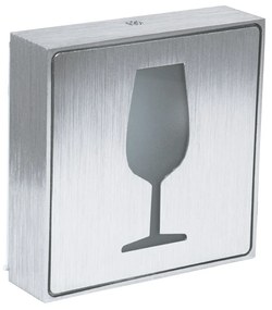 GloboStar® SENSATI 75662 Φωτιστικό Τοίχου Ένδειξης GLASS OF WINE LED 1W AC 220-240V IP20 - Σώμα Αλουμινίου - Μ11 x Π11 x Υ3cm - Πορτοκαλί