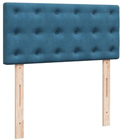 vidaXL Κρεβάτι Boxspring με Στρώμα Μπλε 80 x 200 εκ. Βελούδινο