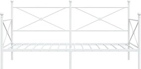 vidaXL Κρεβάτι ημέρας χωρίς στρώμα Λευκό 107x203 cm Ατσάλι