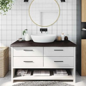 vidaXL Πάγκος Μπάνιου Σκούρο Καφέ 100x60x(2-6) εκ. Επεξεργ. Μασίφ Ξύλο
