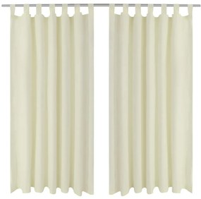 vidaXL Κουρτίνες με Θηλιές 2 τεμ. Κρεμ 140 x 175 εκ. από Microsatin