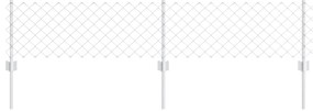 vidaXL Φράχτης αλυσίδας  με 10 U Posts Ασημί 0.4x10 m Χάλυβας