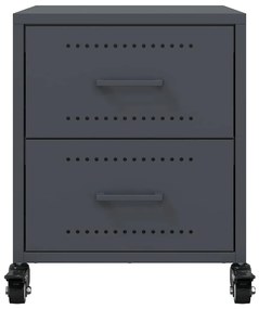 vidaXL Κομοδίνα 2 τεμ. Ανθρακί 36x39x43,5 εκ. από Χάλυβα