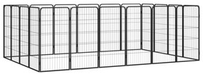 Κλουβί Σκύλου 20 Πάνελ Μαύρο 50x100 εκ. Ατσάλι με Βαφή Πούδρας