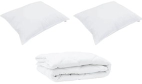 vidaXL Σετ Κουβέρτας με μαξιλάρι 3 pcs Λευκό 200 x 200 cm Μικροΐνες