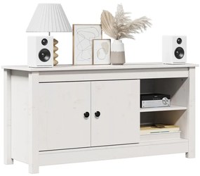 vidaXL Έπιπλο Τηλεόρασης Λευκό 103x36,5x52 εκ. από Μασίφ Ξύλο Πεύκου