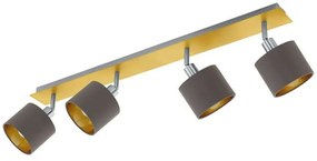 Φωτιστικό Οροφής - Σποτ 97539 Valbiano E14 Black Brushed Brass Eglo Metal, Fabric