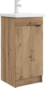 vidaXL Καθρέφτης μπάνιου με νιπτήρα Artisan Δρυς 42 x 40 x 84,5 εκ