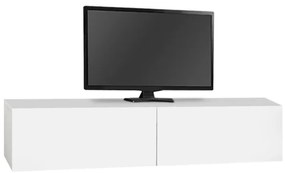 Έπιπλο τηλεόρασης επιτοίχιο Aristo Megapap με LED χρώμα λευκό 135x31,6x25εκ.