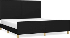 vidaXL Σκελετός Κρεβατιού Χωρίς Στρώμα Μαύρο 180x200 εκ. Υφασμάτινο
