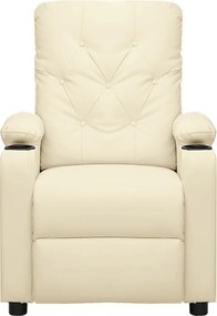 vidaXL Πολυθρόνα Μασάζ Ηλεκτρική Κρεμ από Συνθετικό Δέρμα